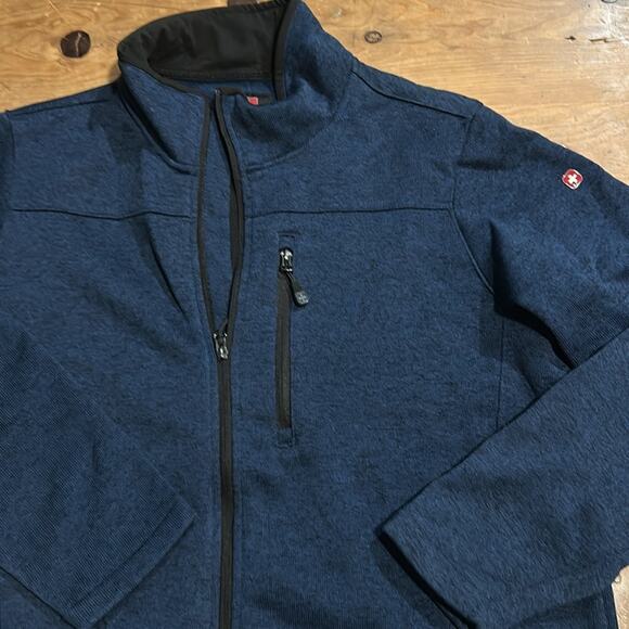 Swiss Tech Men's Softshell Jacket blue fleece lined full zip Size Large - Picture 3 of 7